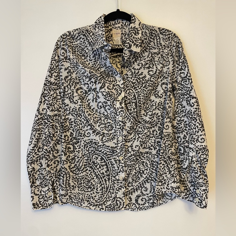 J. Crew Factory The Perfect Shirt Paisley Button Down Shirt